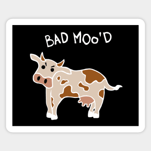 Bad Mood Cow (White) Sticker